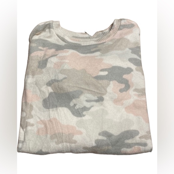 NWT Bixby Nomad Women’s Pastel Camouflage Soft Knit Brushed Crewneck SzL - Picture 9 of 12